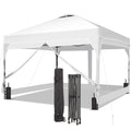 GDY 12x12FT Pop Up Canopy Tent with One Push Setup, Easy Setup Gazebo with 4 PVC Transparent Sidewalls,Includes Wheeled Bag. for Events, Parties, Camping, White. - color: White, size: 12x12 With 4 Pvc Sidewalls(one Push Setup）