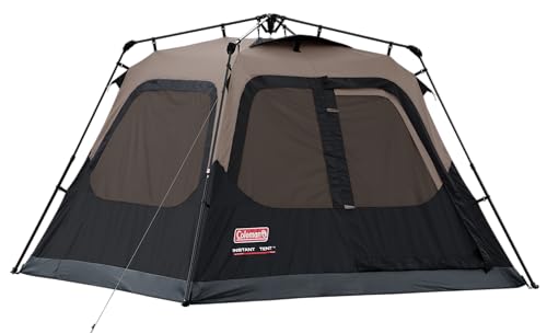 Coleman 4/6/8/10 Person Instant Camping Tent with 1-Minute Setup, Large Family Tent with Pre-Attached Poles, Air Vent, & Carry Bag, Sets Up in About 60 Seconds - size: Contains PFAS, style: 4-person