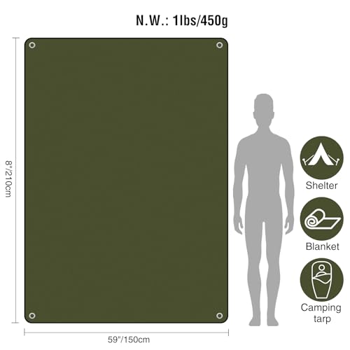 RedSwing 4 Pack Heavy Duty Waterproof Emergency Thermal Tarp, Insulated Survival Blanket for Outdoor Camping, Hiking, and Emergency Shelter, Green - color: Green 83''x59'', 4 Packs