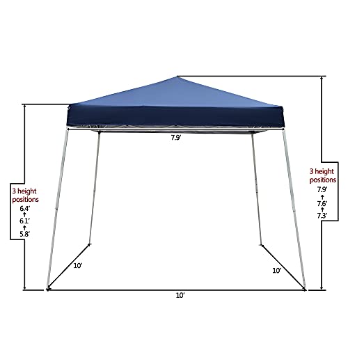 3x3m Outdoor Pop Up Canopy Tents,Portable Instant Folding Shelter Gazebos,Waterproof Beach Tents,Easy Up Instant Commercial Canopy Tent,with Carry Bag,for Garden Camping Wedding Party BBQ (Blue) - color: Blue, size: 3x3m
