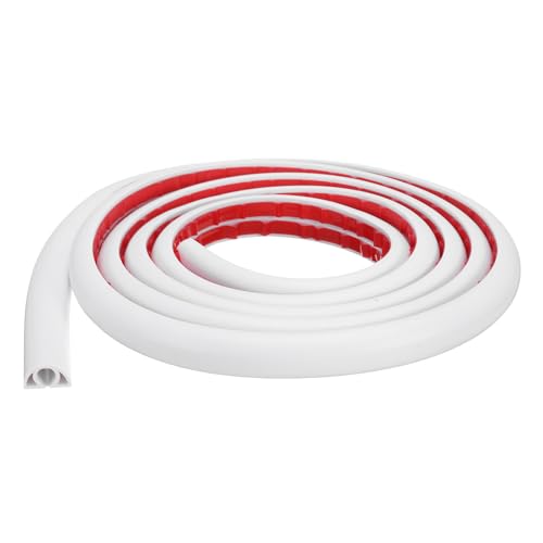 HARFINGTON 8ft Cord Cover Floor W0.3 x H0.3 Inner Channel PVC Hide Extension Cable Floor Wire Hider Wire Covers Protector for Prevent Cable Trips Cables Management, White - color: White, size: W0.3"xH0.3"x8ft
