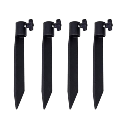 Outdoor Metal Stakes for Ground, Garden Stakes for Lights,Used for Replacement Metal Ground Spike in Live Flame Torches and Solar Lights-6.7 Inch (Black 4 Pack) - color: Black 4 Pack