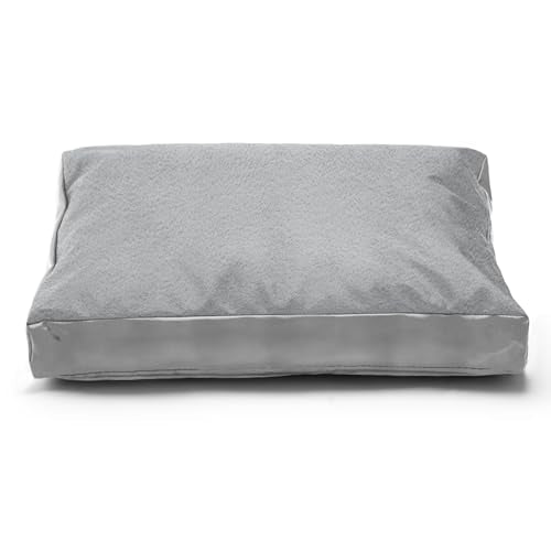 Dog Bed Cover,Heavy Duty Durable Waterproof Fluffy Soft Short Plush Replacement Dog Bed Covers,36L x 27W x 4H Inch Washable Removable Pet Bed Mattress Cover with Zipper.Grey,Cover Only. - color: Grey-Soft Plush, size: 36" L x 27" W x 4" H
