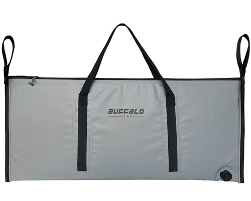 Buffalo Gear Insulated Fish Cooler Bag Portable Fish Kill Bag Keep Ice-cold More Than 48 Hours - color: Grey, size: 40x18in