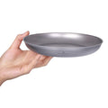 iBasingo Titanium Plate 18.5cm Ultralight Camping Dinner Plate, Reusable Metal Dish for Steak, Dessert Portable Round Tray with Mesh Bag for Backpacking, Hiking, Picnic Ti1103T - color: L-Ti1103T