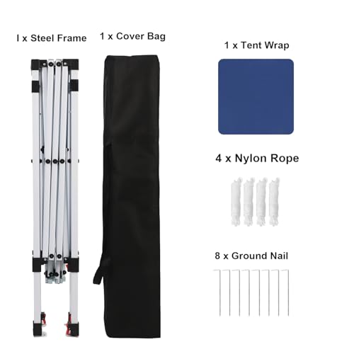 Northroad 8X8 FT Pop Up Canopy, Outdoor Instant Canopy Tent w/Carrying Bag, Portable Gazebo Shelter for Wedding Party,Commercial Event,Patio,Garden,Beach -Dark Blue - color: Dark Blue, size: 8x8