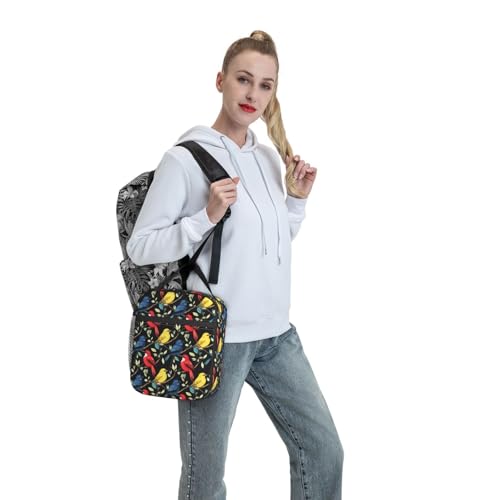 Bird Lunch Box for Women Kids Girls Men Insulated Lunch Bag Lunchbox Adults Lunch Tote Bags Reusable Cooler for Work Office School Picnic Travel - color: Bird01