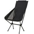 Wind Tour Portable Camping Chair Lightweight Foldable Outdoor Chair for Hiking Camp Backpacking Lawn Beach Fishing Picnic with Carry Bag (High-Back | Black) - color: High-back | Black