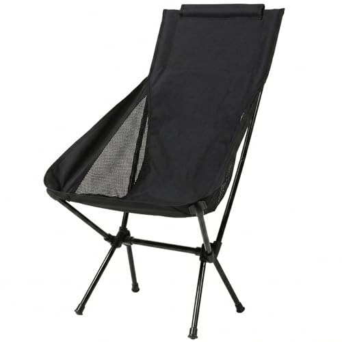 Wind Tour Portable Camping Chair Lightweight Foldable Outdoor Chair for Hiking Camp Backpacking Lawn Beach Fishing Picnic with Carry Bag (High-Back | Black) - color: High-back | Black