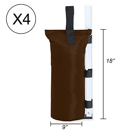 ABCCANOPY Canopy Weights Set of 4-120LBS Sand Bags for Pop up Tent, Weight Bags for Outdoor Gazebo, Trampoline, Pergola, Brown (Without Sand) - color: Brown, size: 120lbs