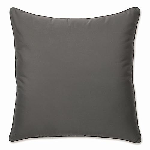 Pillow Perfect Fortress Solid Indoor/Outdoor Floor Pillow Plush Fill, Weather and Fade Resistant, Floor - 25" x 25", Grey, - color: Grey Fortress Canvas Charcoal, size: Floor - 25" x 25"