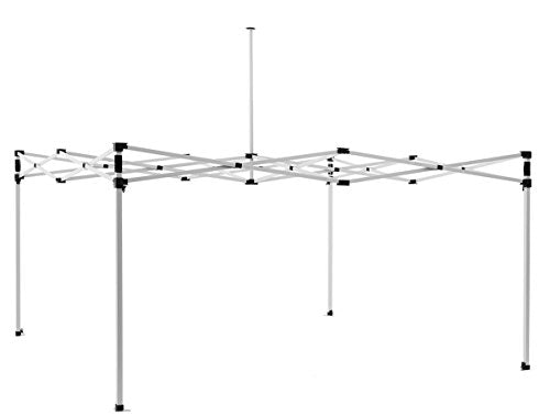 Impact Canopy 10' x 10' Pop-Up Canopy Tent, Carnival Tent Kit with Powder-Coated Steel Frame, Sidewall, and Half Walls, Red/White Stripe - color: Red, size: 10' x 10'