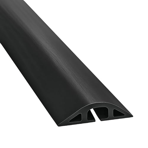 Electriduct D-2 Rubber Duct Cord Cover - Pack of 3X 30 Inch (2.5 Feet) Pieces = 7.5 Feet Black Floor Cable Protector