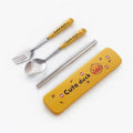 Cute Animal Series Ceramic Handle Dinnerware Set - Flatware Kitchen Accessories with Bear, Rabbit, Duck, Cat Designs - color: Duck