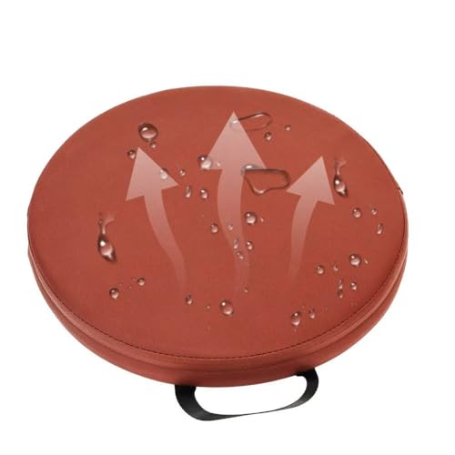 Round Floor Cushions, 2 inchs Thick Round Floor Pillow with Handle, Outdoor Waterproof Leather Seat Cushion, Flexible Seating for Classroom Elementary, Daycare, Preschool, Playroom, 35CM, Dark Brown - color: Dark Brown, size: 13.78inchs