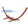 ANOW 13.5FT Curved Wood Hammock Stand Only, Heavy Duty Larch Wood Hammock Arc Stand with 2 Chains, 4 Carabiners and 4 Balance Ropes, 400 LBS Weight Capacity - color: Larch Wood