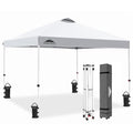 EAGLE PEAK Pop Up Canopy Tent with Wheeled Carry Bag, 8 Stakes, 4 Ropes, 4 Weight Bags, Easy Set Up Tent Canopy, 10x10 ft, 100sqft of Shade, White - color: White, size: 10x10