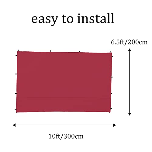 Canopy SunWall, 10x10ft Pop Up Canopy Sidewall for Instant Canopy Tent Gazebos, 1 Pack Sidewall Only Red - color: Red