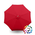 Formosa Covers - 9ft Market Patio Umbrella Replacement Canopy - 8 Ribs Top Canvas - 600D UV Protective and Water Resistant Umbrella Fabric - Premium Quality Replacement Canopy Cover ONLY (Red) - color: Red