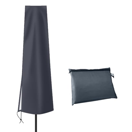 OKPOW Outdoor Umbrella Cover - Small Patio Cover for 6 ft to 9 ft Table Umbrellas - Waterproof Windproof Anti-UV Garden Parasol Covers, Dark Grey - color: Dark Grey