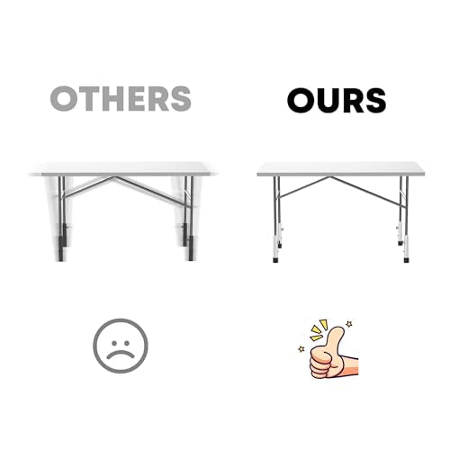 Table Leg Extenders White, Highly Durable Steel Folding Table Leg Risers, Table Leg Extensions Fits Straight & Bent Legs Table Height Extender for Rise Card Table 3.6/5.2 Inch Wobble-Free - size: White- 2-LEVEL Adjustable