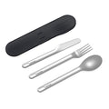 Bentgo Stainless Travel Utensil Set - Reusable 3-Piece Silverware Set with Carrying Case, High-Grade Premium Steel, BPA-Free Case, Eco-Friendly - Ideal for Travel, Camping, and Office Use (Carbon) - color: Carbon