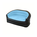 Outdoor Inflatable Sofa Outdoor Portable Inflatable Bed, Lounging Double Sofa, Folding Camping Recliner, Flocking Easy Inflate(Blue)