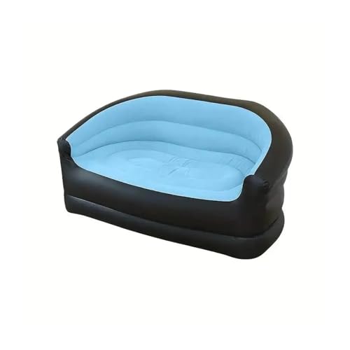 Outdoor Inflatable Sofa Outdoor Portable Inflatable Bed, Lounging Double Sofa, Folding Camping Recliner, Flocking Easy Inflate(Blue)
