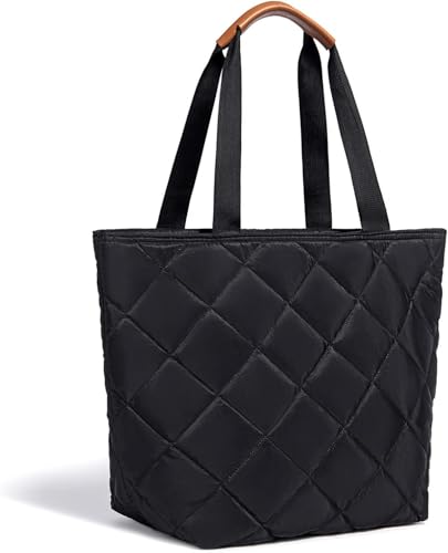Insulated Cooler Bag Reusable Grocery Tote Bags Transport Large Lunch Box for Women - color: Satin Black