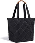 Insulated Cooler Bag Reusable Grocery Tote Bags Transport Large Lunch Box for Women - color: Satin Black