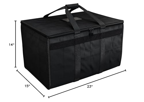 TRUE NORTH Insulated Food Delivery Bag w/Divider - NEW 2026 UPDATE (23"x15"x14") - Uber Eats Food Warmer Bag - Warming Bags For Food - Insulated Delivery Bags For Hot Food, Pizza Delivery Bag