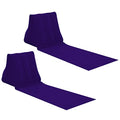 2X Inflatable Outdoor Sun Bath Beach Mat Pillows Flocking Beach Chairs with Backrest Inflatable Lounger for Portable Travel Camping - color: Deep Purple