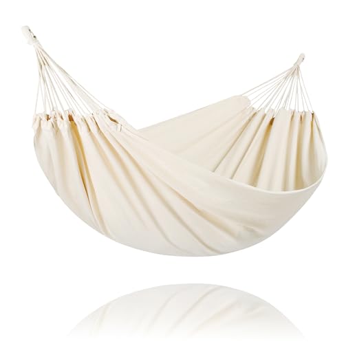 SUNCREAT Hammocks Outdoor Camping Double Hammock, Portable Hammock for Outside, Beige - color: Beige, size: Medium