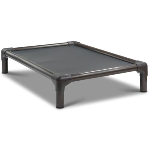 Kuranda Chewproof Elevated Dog Bed - Walnut PVC - 25" x 18" - Heavy Duty Vinyl - Smoke - color: Smoke, size: 25" x 18" - Walnut PVC