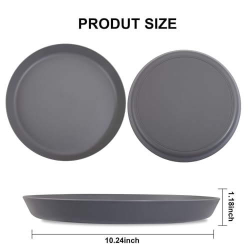ejonirinjonir EI 16pcs Wheat Straw Dinner Plates Set,Unbreakable Plastic Plates,Reusable Lightwight Plastic Plate,Party Plate for Halloween,Family Dinners, Picnics, School-Black,White,Dark Grey,Beige - color: Four Color Wheat Straw Plates