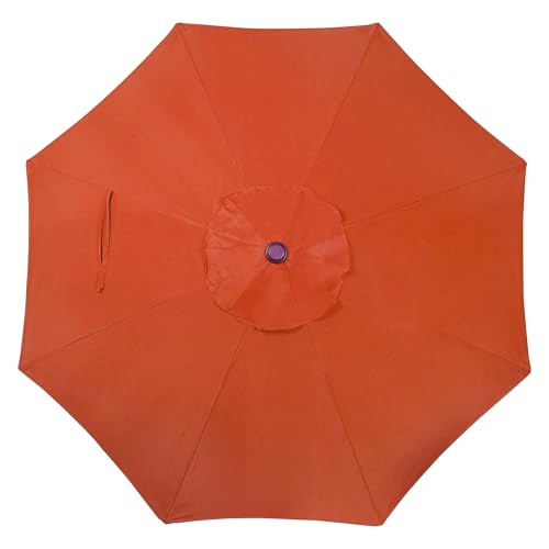 Blissun 9' Outdoor Patio Umbrella, Outdoor Table Umbrella, Yard Umbrella, Market Umbrella with 8 Sturdy Ribs, Push Button Tilt and Crank - color: Orange