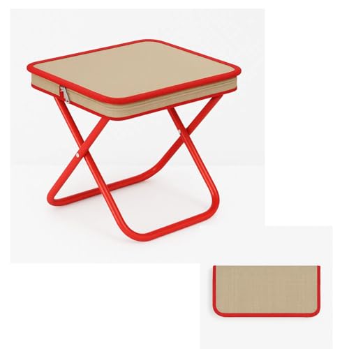 Ultralight Folding Camping Stool, 1.2lbs Compact Portable Chair for Adults, 350lbs Load, Aluminum Frame with Oxford Seat, Beach, Hiking, Fishing, Handbag Style Stool (red) - color: Red