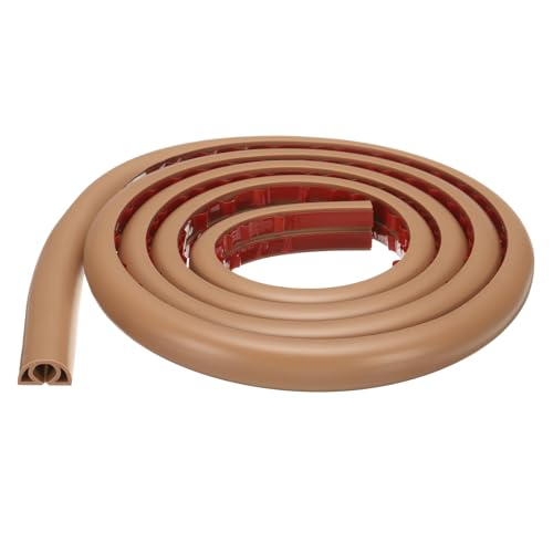 HARFINGTON 6ft Cord Cover Floor W0.3 x H0.3 Inner Channel PVC Hide Extension Cable Floor Wire Hider Wire Covers Protector for Prevent Cable Trips Cables Management, Brown - color: Brown, size: W0.3"xH0.3"x6ft