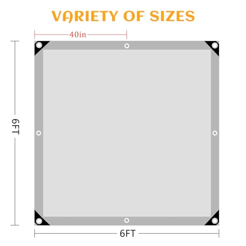 Tarps Heavy Duty Waterproof, 12 Mil Silver Heavy Duty Tarps with Grommets Reinforced Edges, UV Resistant, Tear&Fade Resistant, Small Cover Waterproof for Outdoors, 6 * 6FT - color: Silver-12 Mil, size: 6*6FT
