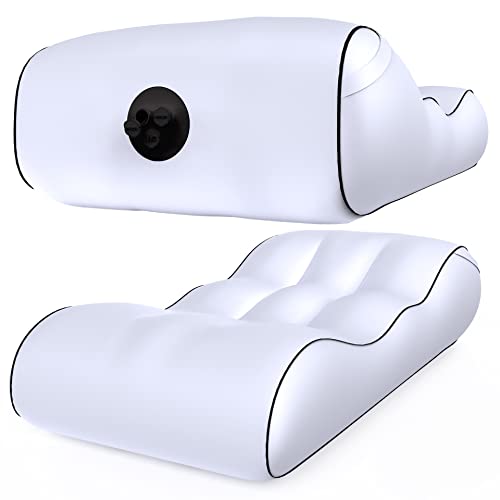Inflatable Couch Air Chair, Beach Chair for Water Proof & Anti-Air Leaking Design, Blow Up Chair Indoor & Outdoor, Inflatable Lounger Air Chair Sofa Bed Sleeping Bag Couch,White - color: White