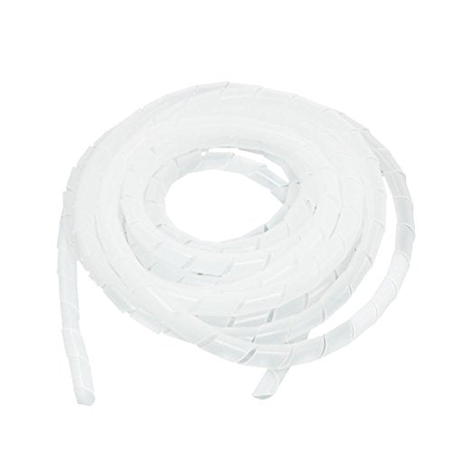 Spiral Cable wrap, 20FT Wire wrap,1/2 inch Spiral Cable Wraps for Cords Covers Bundle Sleeve Hose for Computer, Power,PC, Audio & Video Electrical Wire Organizer RoHS White - color: White, size: Dia 12MM-Length12M