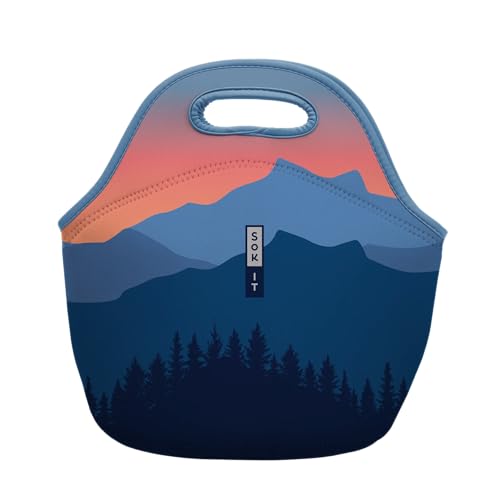 Sok It LunchTote Zippered Bag Insulated Neoprene Caddy (Blue Ridge, Large 4.5 Quart Lunch Tote) - color: Blue Ridge, size: Large 4.5 Quart Lunch Tote