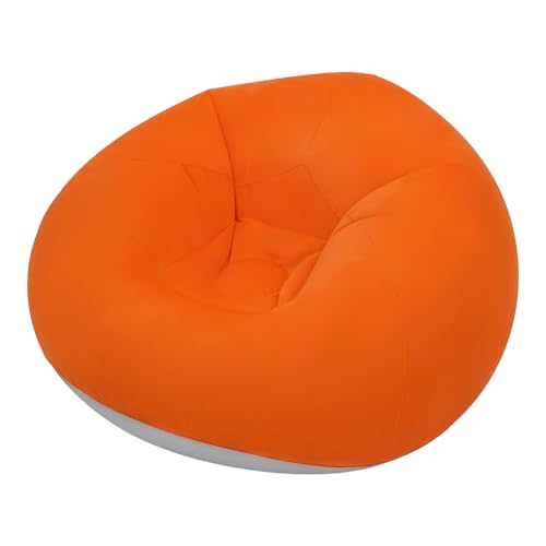 6 Pack Bean Bag Chairs - Inflatable Chairs with Electric Air Pump - Outdoor Blow up Camping Chairs - Lazy Sofa Portable Loungers Couch for Movie Bedroom Reading Camping (Orange) - color: Orange