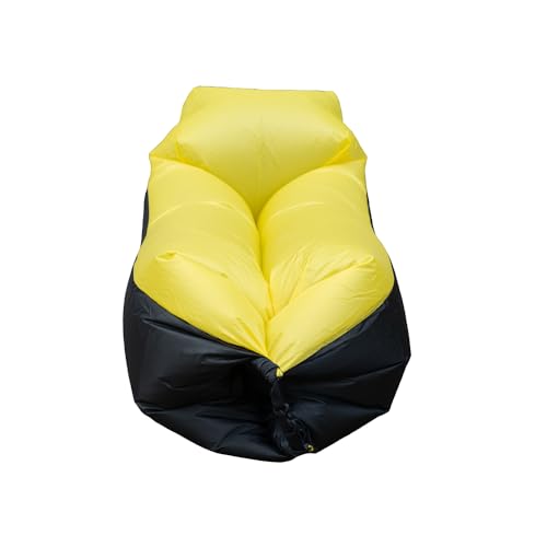Inflatable Lounger Air Sofa Hammock-Portable,Water Proof& Anti-Air Leaking Design-Ideal Couch for Backyard Beach Traveling Camping Picnics & Music Festivals Yellow
