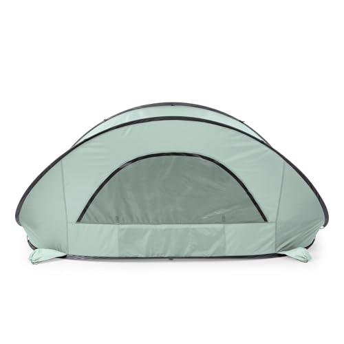 Picnic TIME Manta Portable Beach Tent, Fully-Assembled Pop Up Tent, Beach Shade and Sun Shelter, Instant Outdoor Shade with Carrying Bag for Outdoors and UPF50+ UV Protection, (Light Green) - color: Light Green