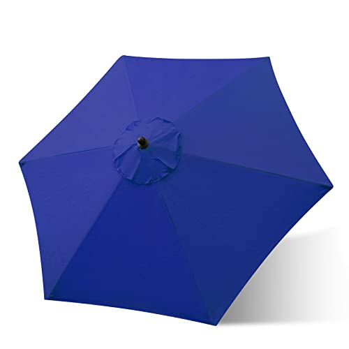 Sunnyglade 7.5ft Patio Umbrella Replacement Canopy Market Umbrella Top Outdoor Umbrella Canopy with 6 Ribs - color: Navy Blue