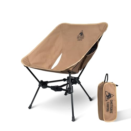 ONETIGRIS Tigerblade Camping Chair, Lightweight Folding Backpacking Hiking Chair, Compact Portable 330 lbs Capacity - color: Coyote Brown