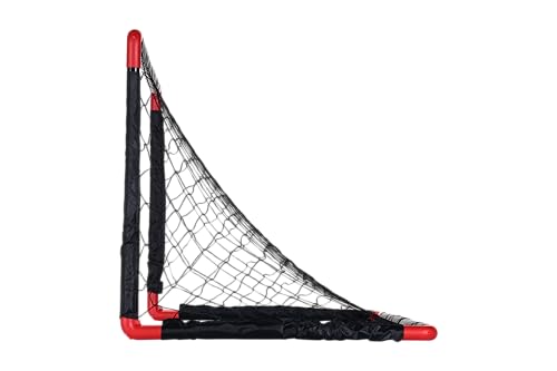 Reebok - Foldable Soccer Net Set with 3 Size Soccer Ball, Ball Pump and 4 Ground Stakes, Junior Soccer Goal Set for Kids Outdoor Backyard Training and Play