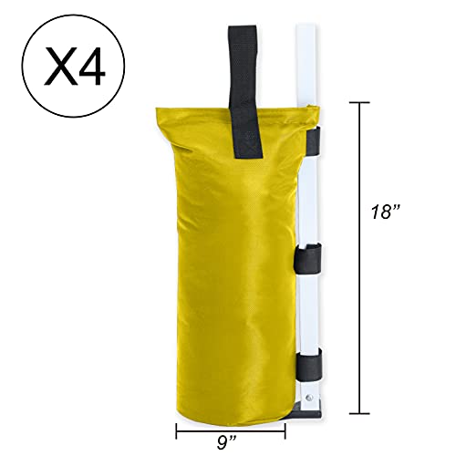 ABCCANOPY Canopy Weights Set of 4-120LBS Sand Bags for Pop up Tent, Weight Bags for Outdoor Gazebo, Trampoline, Pergola, Yellow (Without Sand) - color: Yellow, size: 120lbs