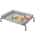 Simple Trending Elevated Dog Bed for Large Dogs, Cooling Raised Dog Cot with Bolsters, Breathable Pet Bed for Outdoor, 47.75" x 31", Grey - color: Grey